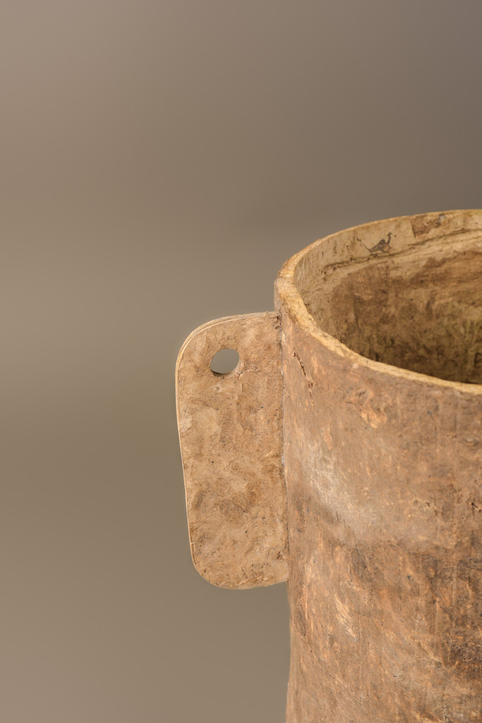 PAPER CLAY VASE TALL PINEAPPLE PULP VASE WITH EARHOLE by INDIGENOUS